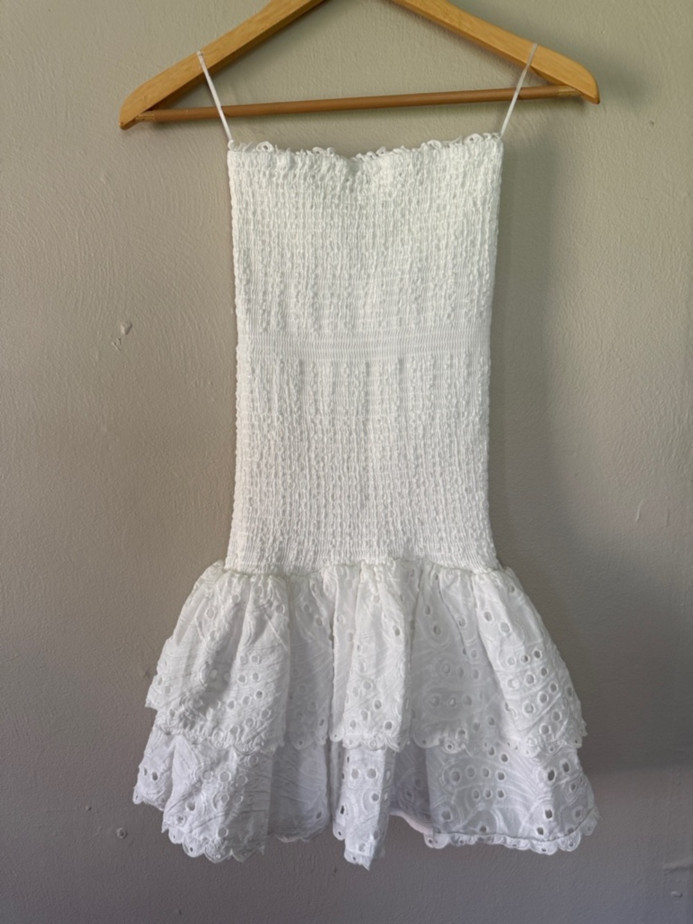 iris White Strapless Eyelet Ruffle Sundress - Picture 6 of 8